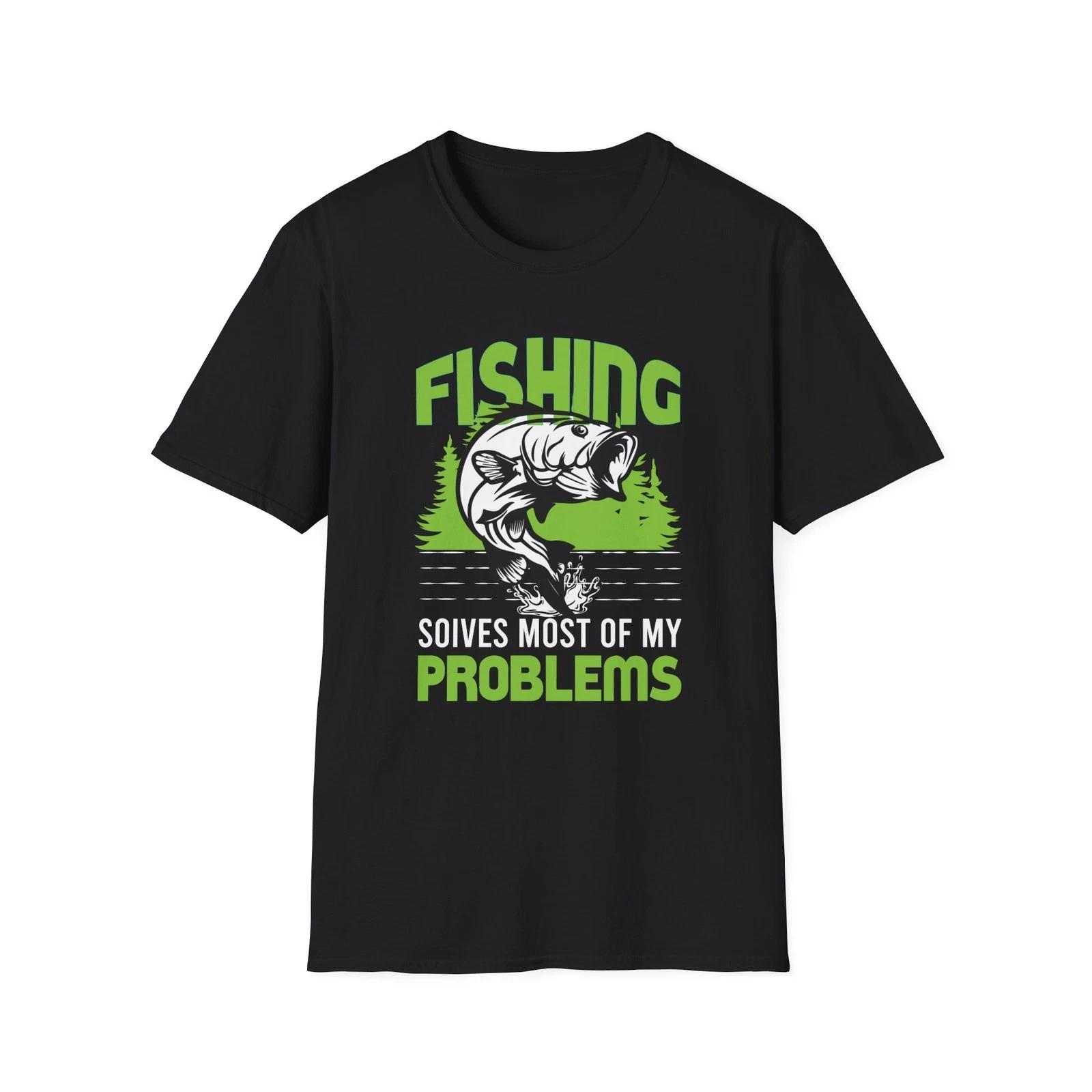 Funny Fishing T-shirt Grandpa Dad husband Gift Fisherman Shirt S
