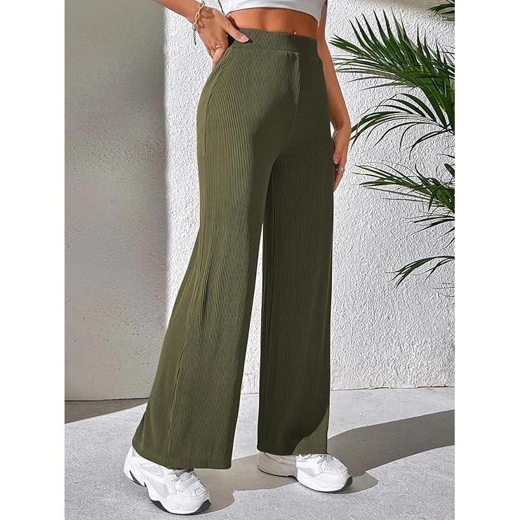 Women's High West Korean Trousers Indian Casual Wear Flared Pants Dress