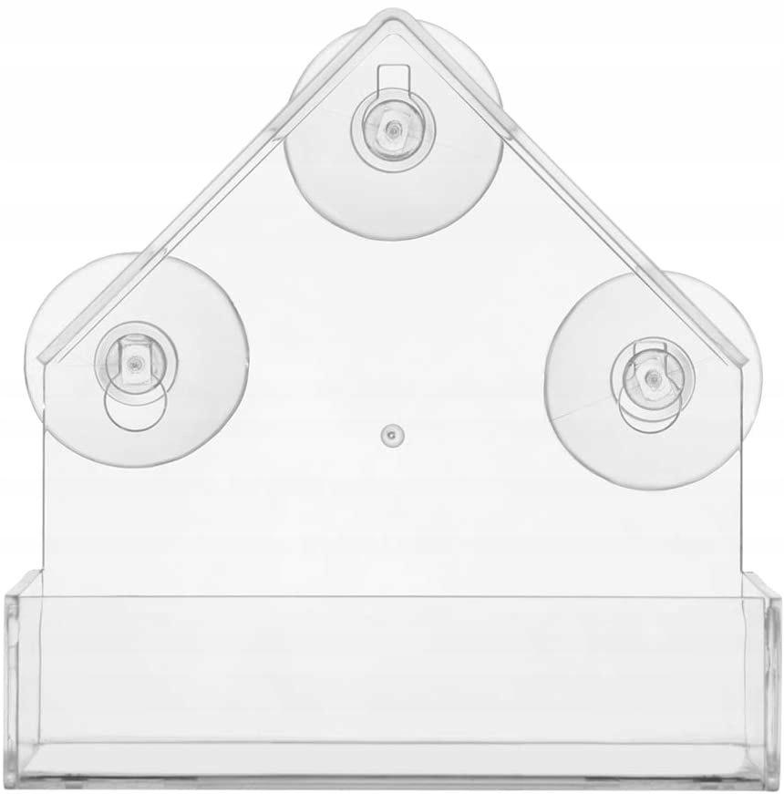 Transparent Bird Feeder House Window Box Glass Suction Cups