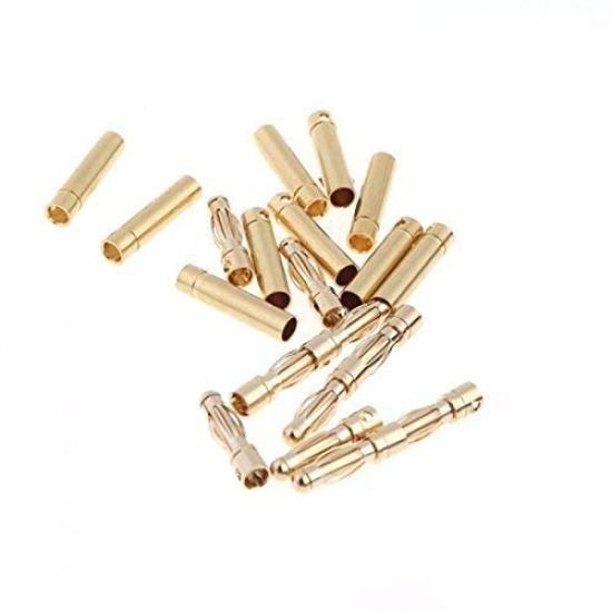 GTIWUNG 15 Pairs 4mm Gold Bullet RC Lipo Banana Connector Plugs