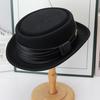 New warped edge wool top hat British retro autumn and winter jazz hat European and American women's short brim fashion versatile hat