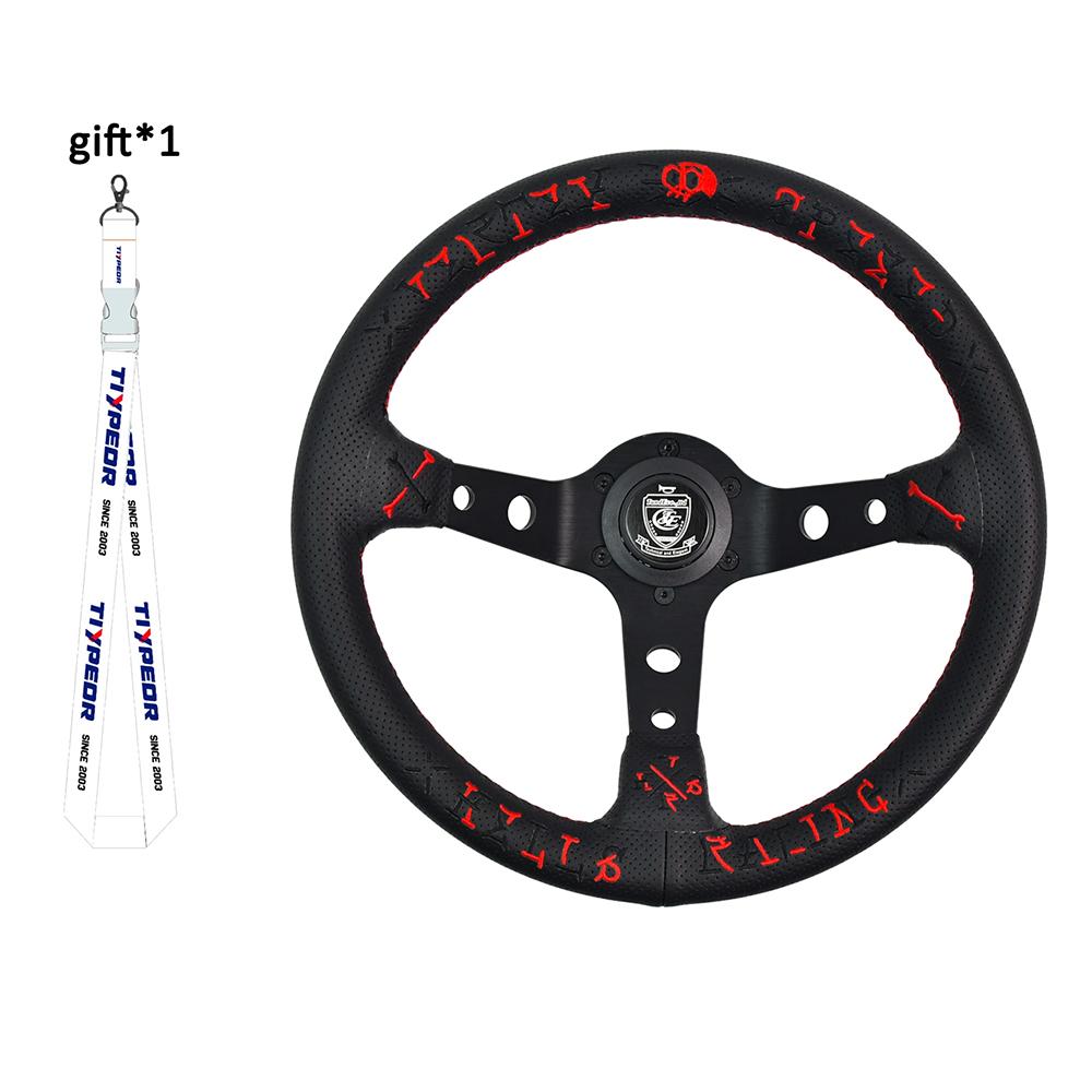 Vertex 320MM Star Embroidery Sports Steering Wheel Golden Wiring Universal Modified Steering Wheel with Forever