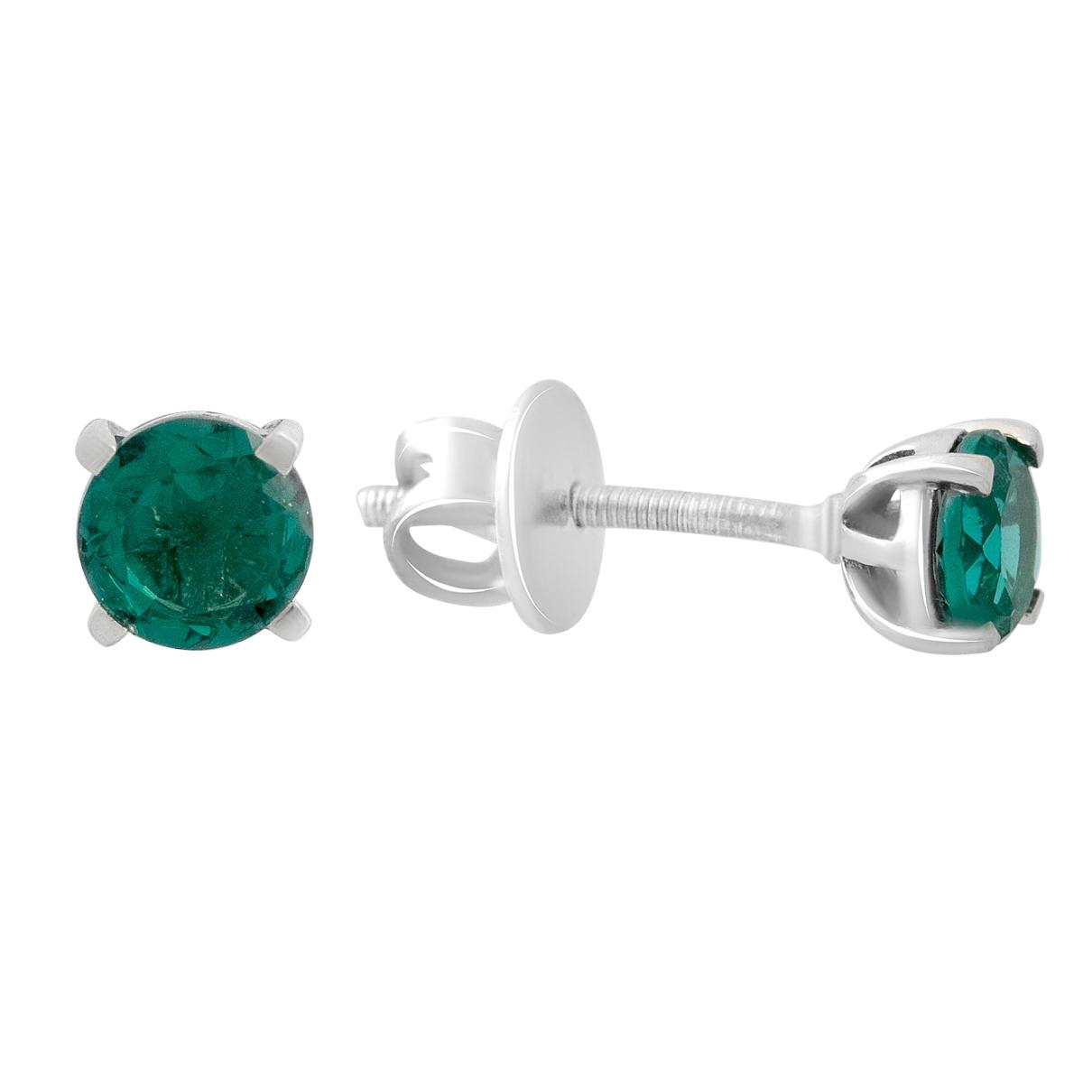 Boucles d'oreilles en argent avec aigue-marine nano 0,911ct (2141037) bleu ciel clair
