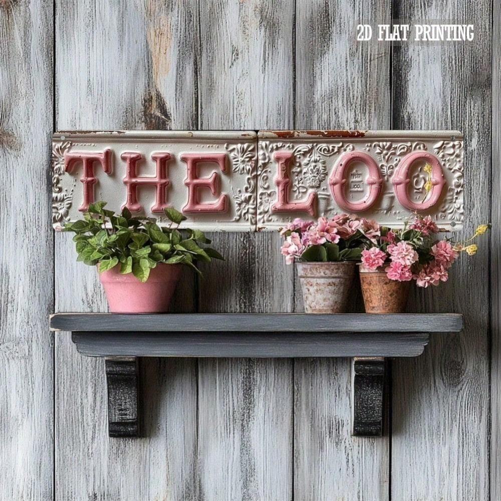 

Vintage Metal Tin Sign 4x16 Inch Funny Toilet Bathroom Decor Country Style Wall Art for Home Cafe Garage 10x40 разноцветный