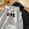Printed Large Size Casual Hooded Sweater Autumn and Winter Loose Trendy Brand Alphabet Sports Jacket