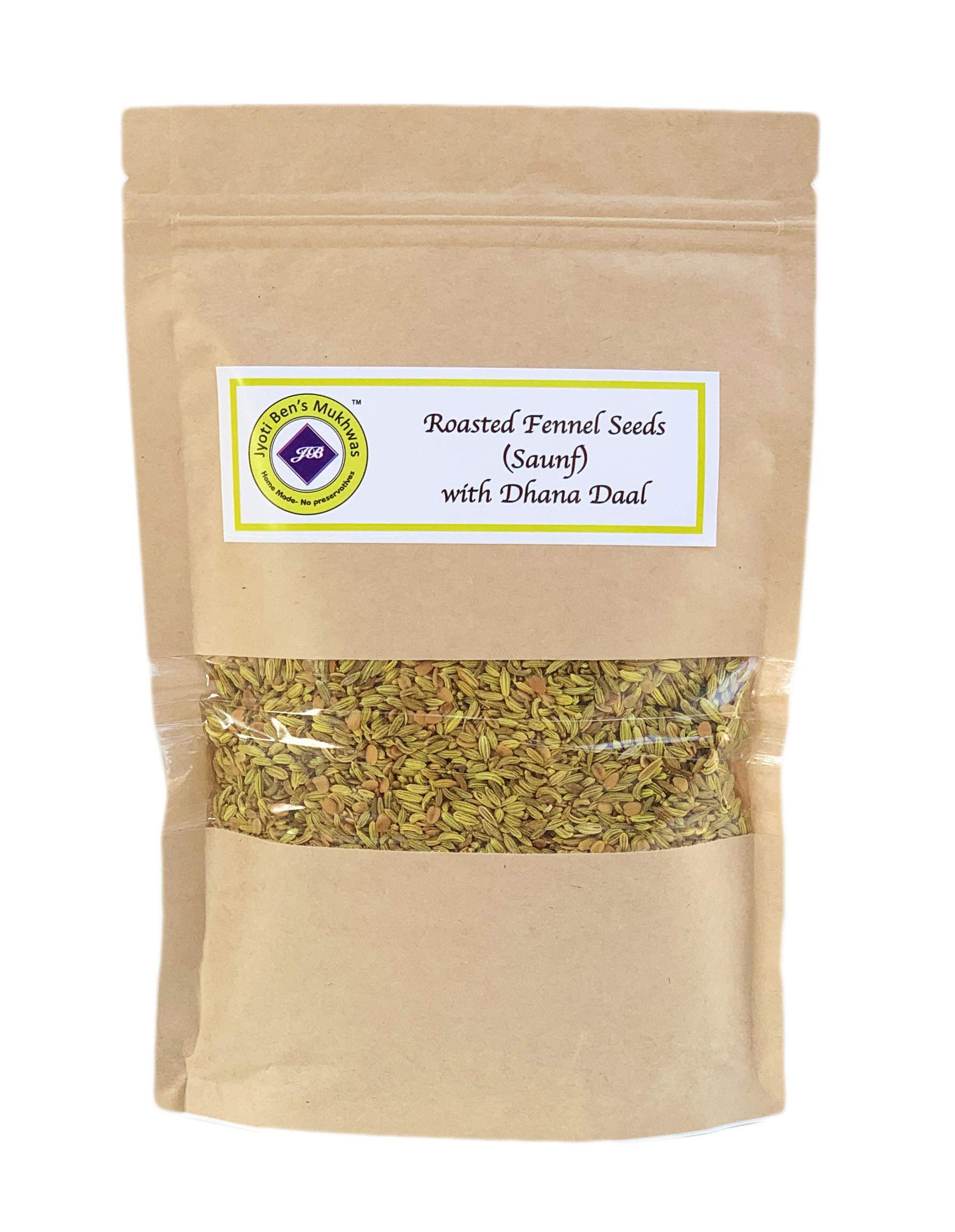 

Jyoti Ben s Mukhwas - Roasted Fennel Seeds (Saunf) with Dhana Daal (250gm) |Premium Mukhwas|Digestive Mouth Freshener|After-Meal Snacks|100% Natu