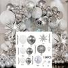 134Pcs Silvery White Balloon Set Explosion Star Disco Aluminum Foil Arch For Birthday Party Party Wedding Decoration
