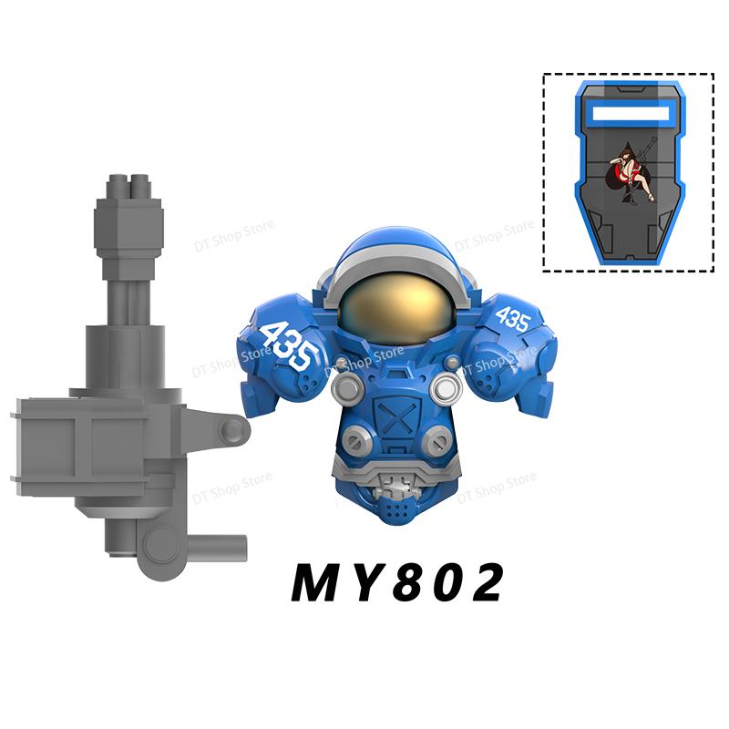 MY801-805 NEW Games Mini Action Figures Bricks Assembly Building Blocks Accessory Toys for Children gifts