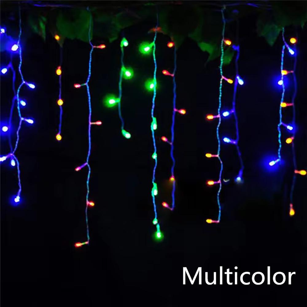 Christmas Garland LED Curtain Icicle Lights Festoon LED Light Droop Waterfall String Lights Outdoor Garden Street Eaves Decor