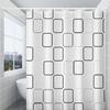 PEVA Black and White Squares Shower Curtain