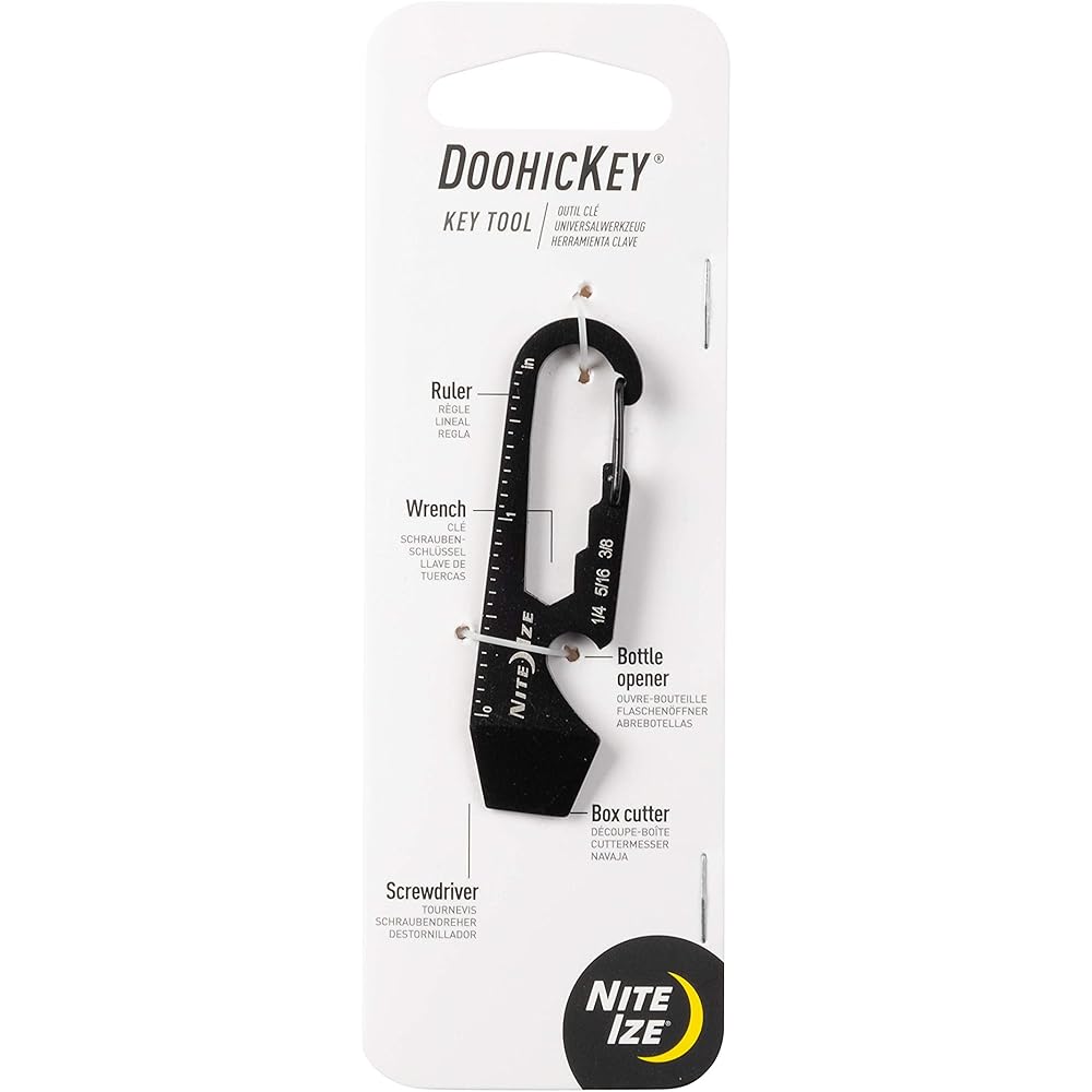Nite Ize Doohickey Silver Mini Multi-Tool Keychain Bottle Opener Box Cutter Carabiner