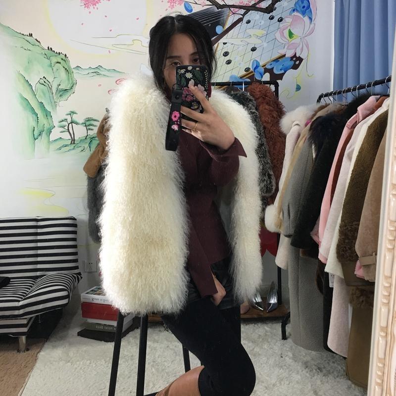 

Пляжный жилет из искусственного меха средней длины из кудрявой овечьей шерсти, женская одежда, зимний шерстяной жилет, куртка, зимняя мода XXL