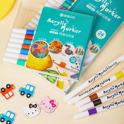 12/60 Farben Acrylmarker-Set für Steinmalerei, für Kinder, Steinmalstifte, Set für Keramik, Glas, Holz, DIY-Bastelarbeiten, Künstlerbedarf
