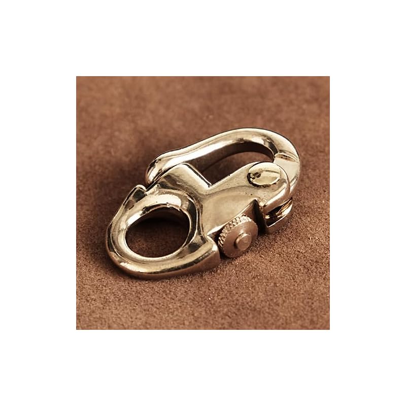 Brass Snap Shackle Key Chain (3 Rings) Shackle Brass Double Ring Key Ring Military Carabiner Belt Loop Metal Fittings [product]