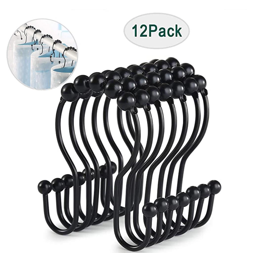 

12PCS Shower Curtain Hooks Shower Curtain Rings, Stainless Steel Rust-Resistan