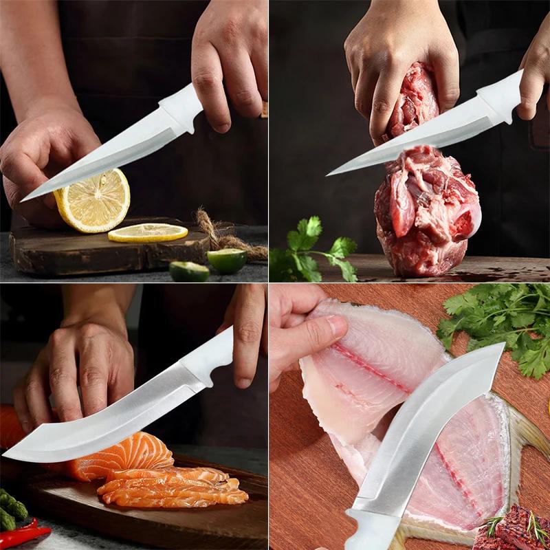Stainless Steel Kitchen Knife Meat Cleaver Boning Knife Sharp Blade Butcher Meat Cutting Knife Fillet Fish Chef Knives Cooking