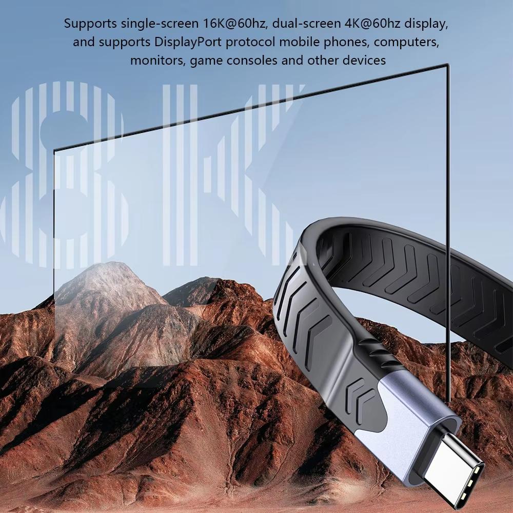 240W Fast Charging Cable USB-C To USB-C Thunderbolt 5/4/3 Video Cable 16k@60Hz 80Gbps Data Cable Suitable for iPhone 16 Samsung