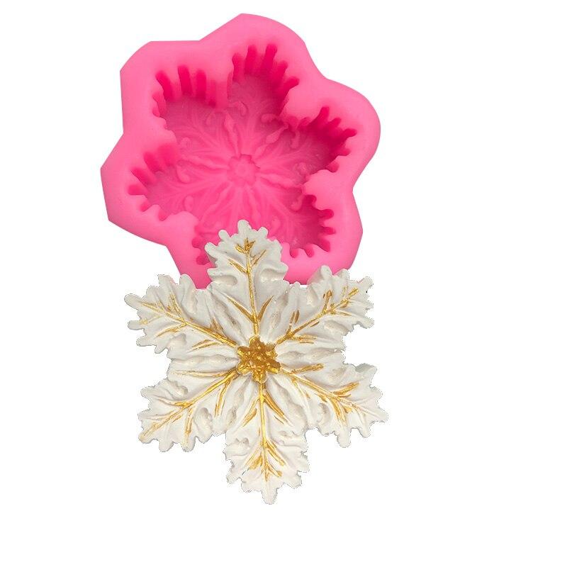 Schneeflocke Mousse Eis Silikon Form Winter Weihnachten Dekoration Kreative Hand Tropfen Kleber Aromatherapie Kerze Form