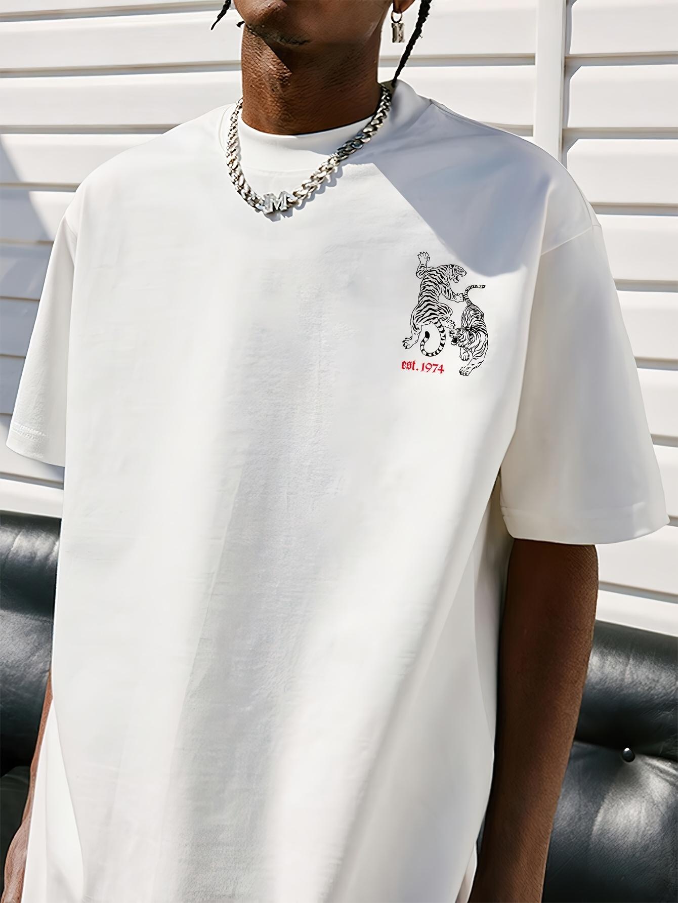 

Men s Casual T-shirt with Tiger Pattern Print, Comfortable and Breathable, Suitable for Both Home and Household Use 5XL різнокольоровий