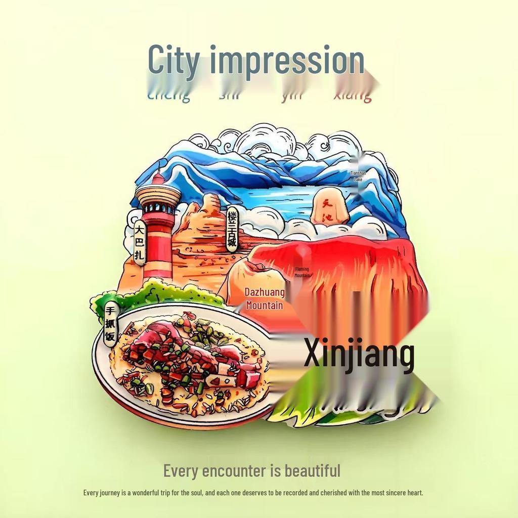 National City Landmark Acrylic Fridge Magnet - Scenic Souvenir