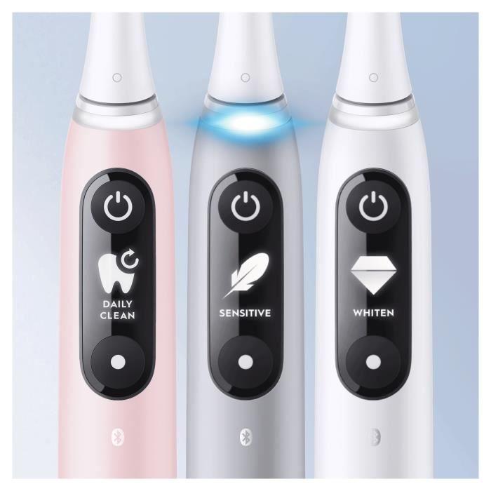Oral-B iO 6S Brosse À Dents Électrique connectée Bluetooth Grise, 2 Brossettes, 1 Étui De Voyage