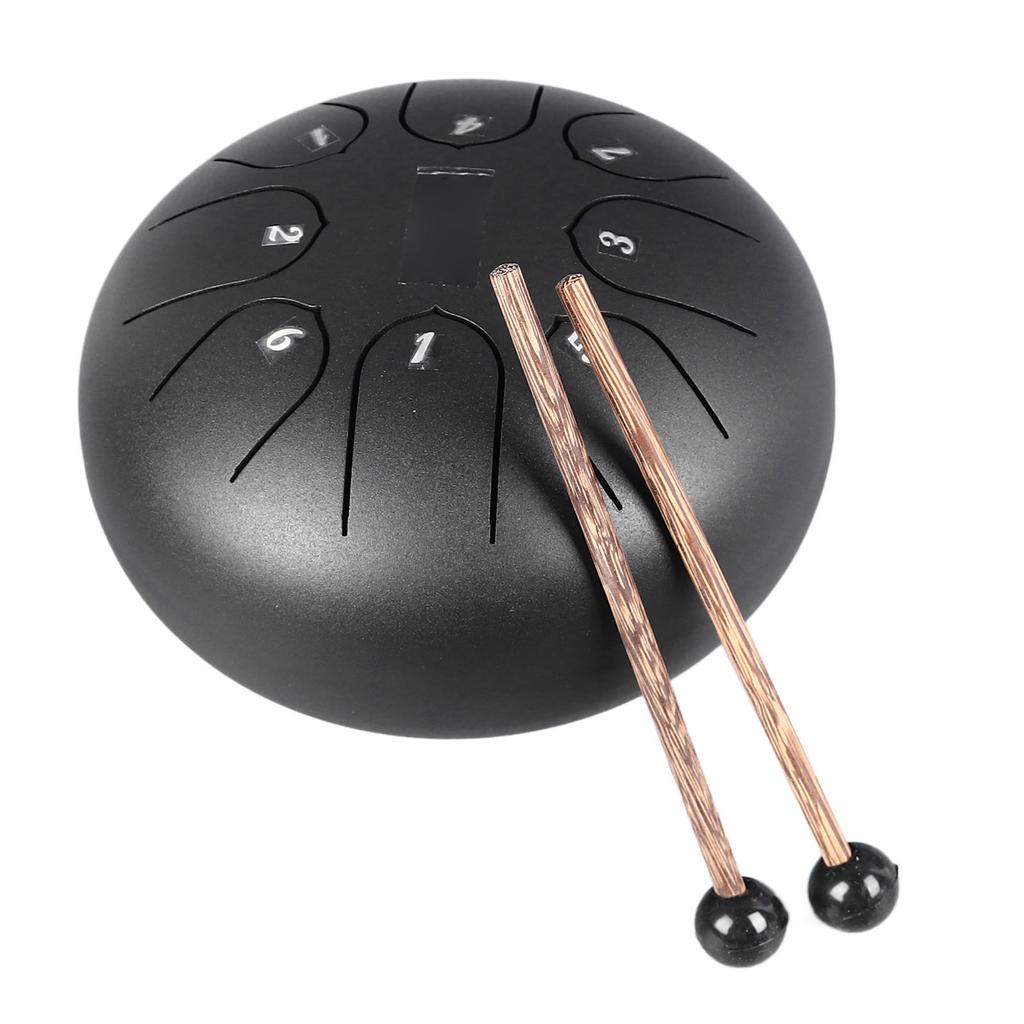 Tongue Drum 6 Inch 8 Tone Stainless Steel Worry Free Empty Spirit Drum for Performance Meditation