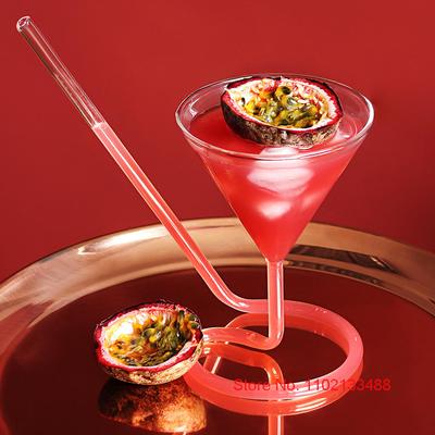 Bicchieri da cocktail a vite Tazza da cocktail vecchio stile con cannuccia per bar Unico Succhiare il sangue Bicchiere da Martini Ciotola per gelato Calice per frappè