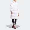 Adidas W Goose Down Solid Color Logo Zipper Stand Collar 800 Fill Mid-Length Goose Down Jacket Women Jacket White HN2118