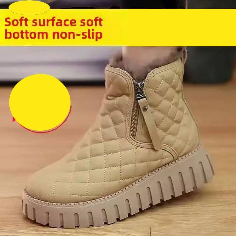 Warm Fleece Lined Thick Bottom Snow Boots Women's Winter Shoes Boots Comfortable Casual Round Toe
