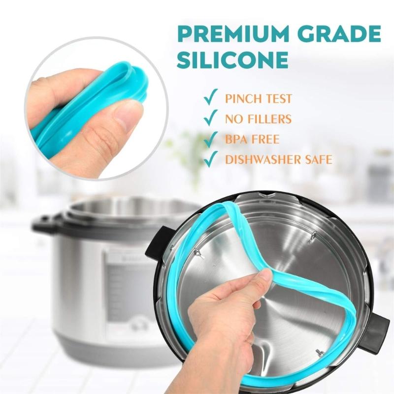 3Pcs Food Grade Silicone Replacement Gaskets Sealing Rings for 5Qt and 6Qt Pressure Cookers Accessories Easy to Use
