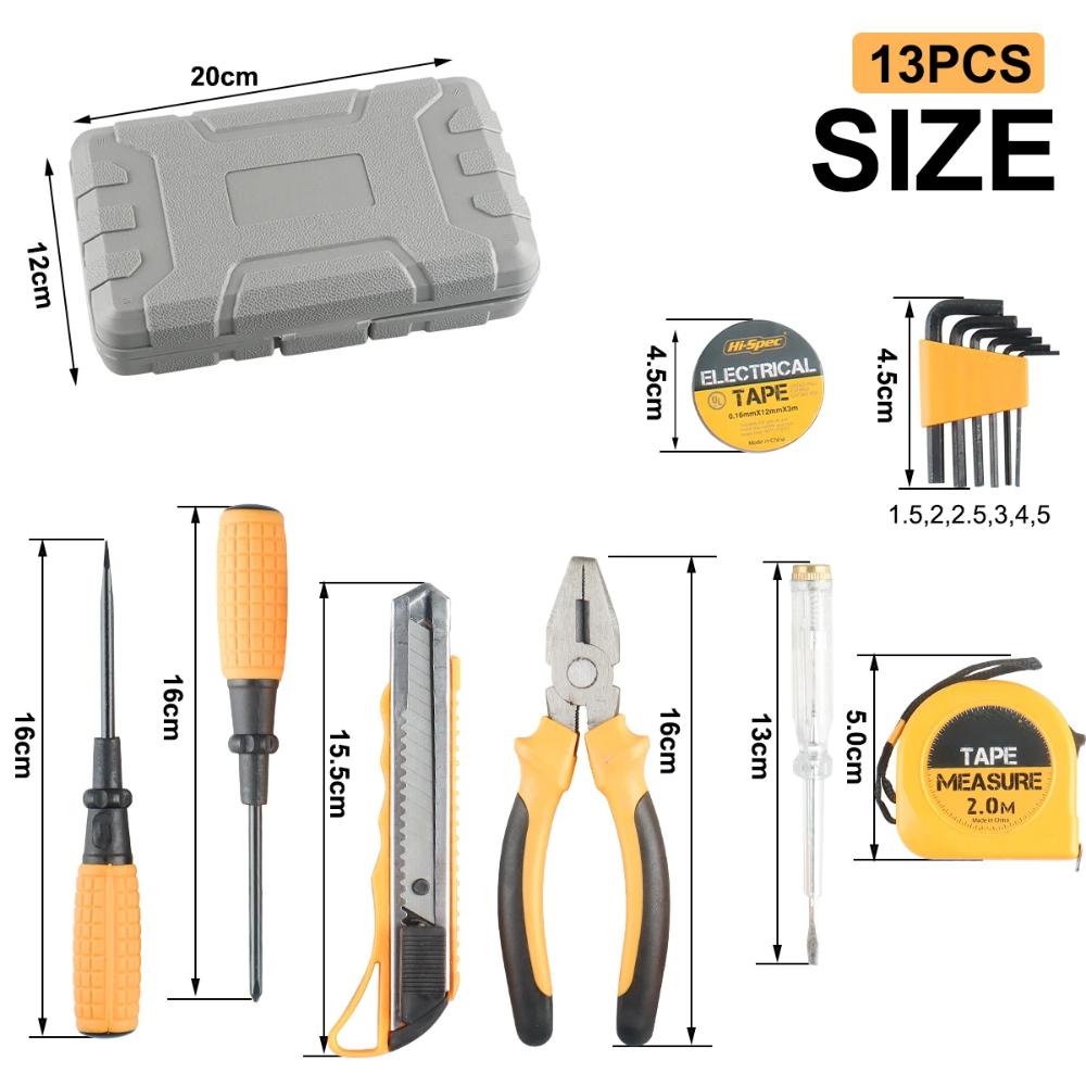 13/24Piece Multifunctional Home Repair Hand Tool Set Hardware Set Home Hand Tools Storage Case for Handyman,Home Maintenance