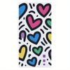 Large Quick-Dry Beach Towel - Super Absorbent Microfiber Bath & Pool Towel with Vibrant Hearts Pattern In Blue,Pink,Yellow,Green