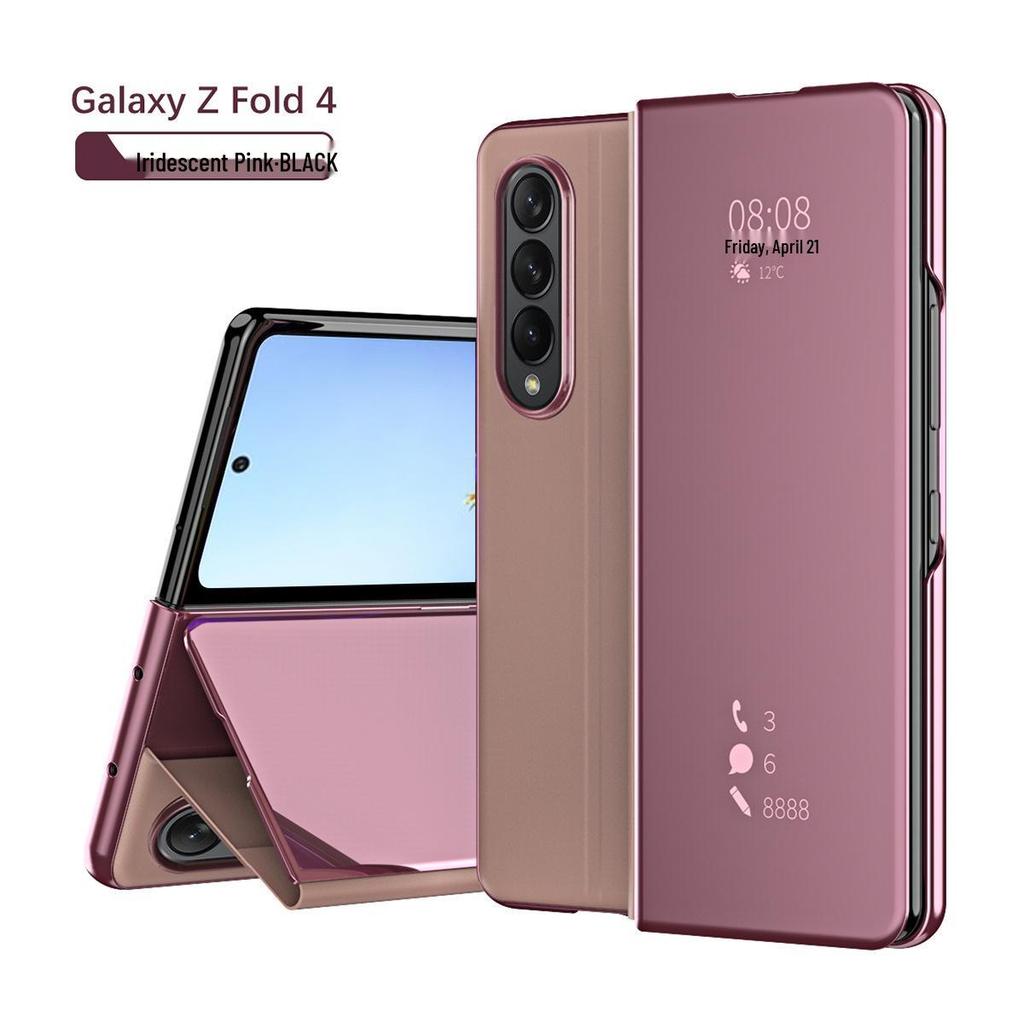 Samsung Z Fold7/6/5 Phone Case: Smart Flip Mirror, Full Coverage, Anti-Fall, Foldable Screen Protection.