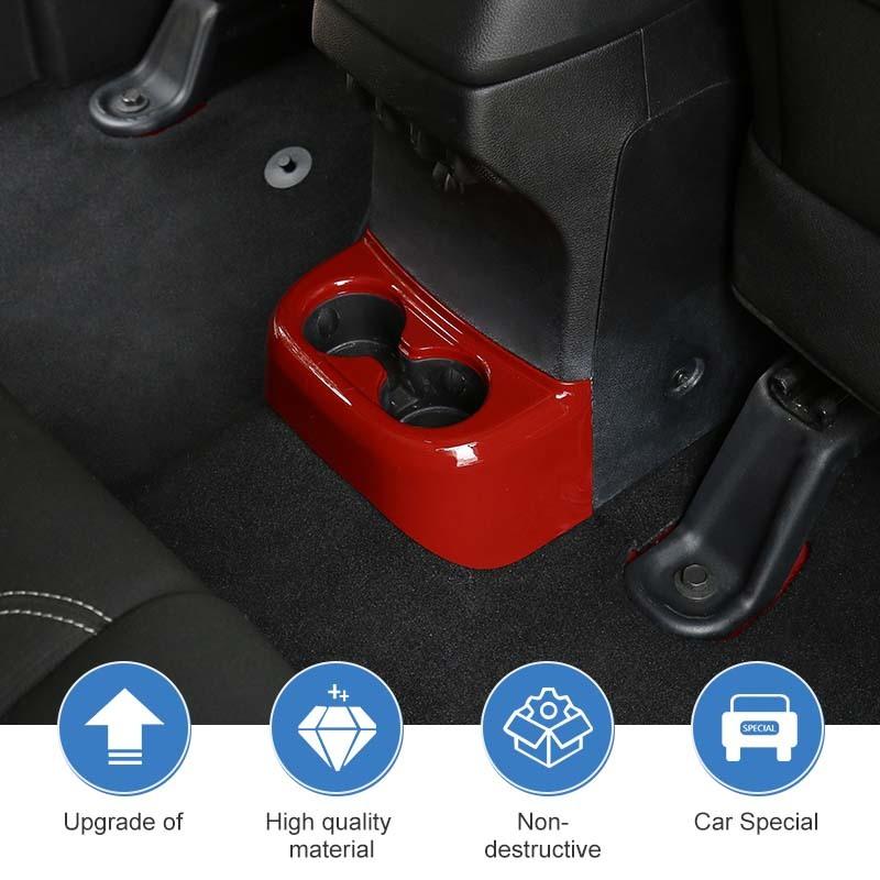 ABS Rear Cup Holder Decoration Protective Cover Sticker Fit For Jeep Wrangler JK 2011-2017 Interior Accessories