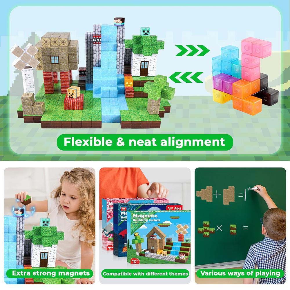 Magnetic Building Blocks Toy Construction Set Stem Sensory Educational Christmas Gift