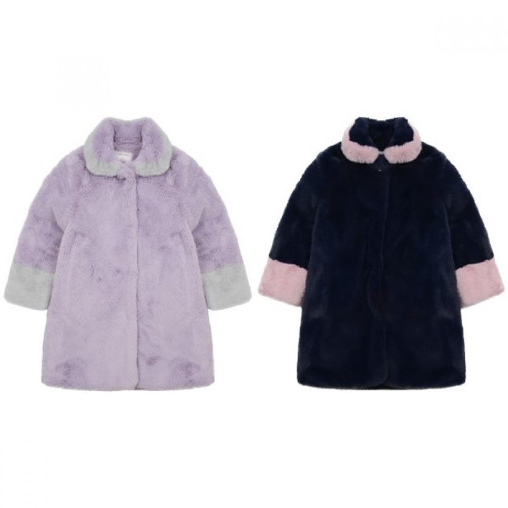 

[Мода Каріна] Мода Каріна Елегантна хутряна шуба темно-синього кольору Navy/110