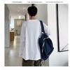 2024 Men's Long-Sleeved T-shirt Autumn Undershirt Long Sleeve Cotton Autumn Hong Kong Style Printing Loose Trendy Top