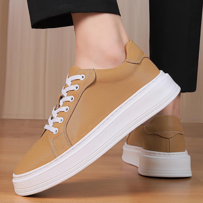 Fashion 2025 New Men's Casual Leather Shoes Outdoor Genuine Leather Designer Sneakers Comfy Flats Fashion Lace Up Tenis Masculino Shoes