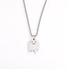 Sad Ghost Pendant Necklace for Women Men Stainless Steel Jewelry Halloween Child's Gift
