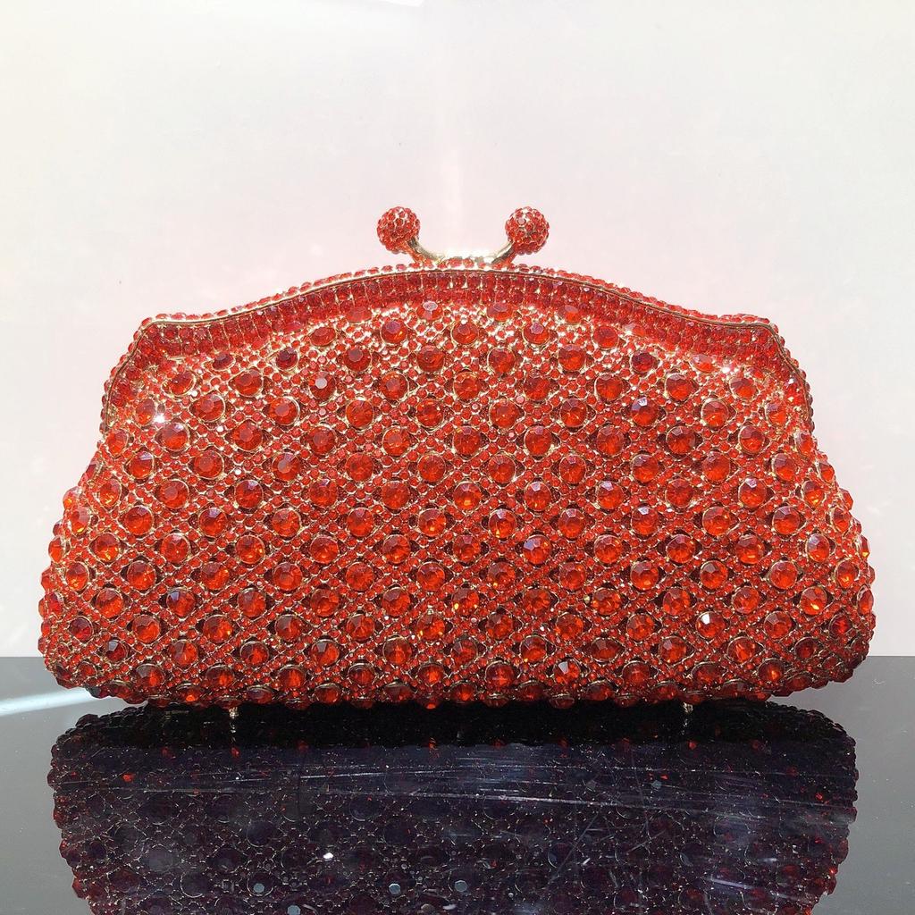 Borsa da sera in cristallo colorato Borsa a pochette con diamanti scintillanti per donna Borsa a mano di lusso con strass per matrimonio, ballo, cena, banchetto