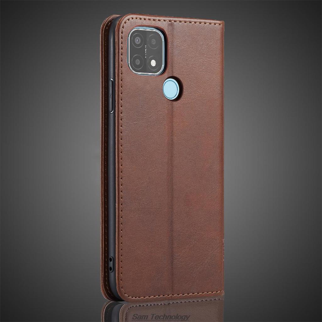 Magnetyczne przyciąganie Skórzane etui do OPPO A15 / OPPO A15s Kabura Flip Cover Etui Portfel Telefon Torby Fundas Coque