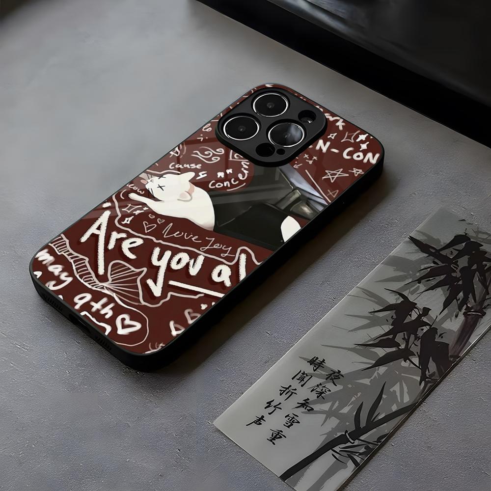 Cartoon Lovejoy Band Phone Case Tempered Glass For IPhone 17 13 14 16 12 15 11 Pro Max Plus Mini X XR SE2020 Coque