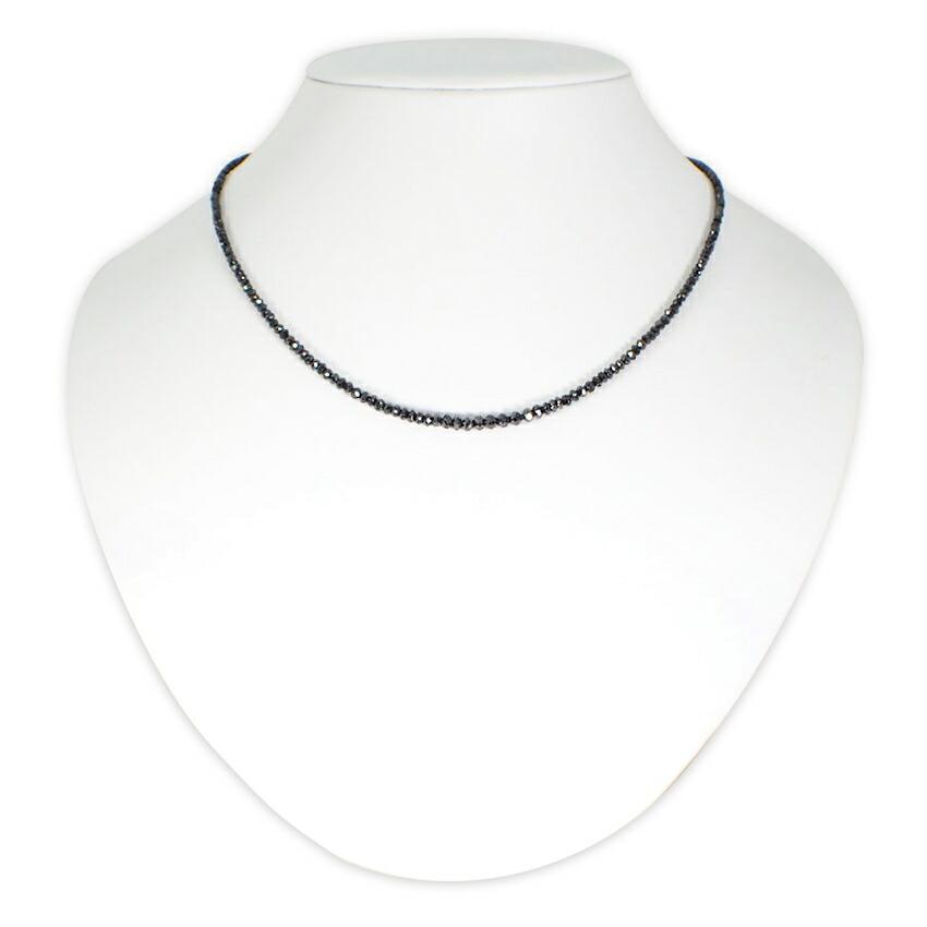 

[Used] K18WG black diamond pendant/necklace/g483-39