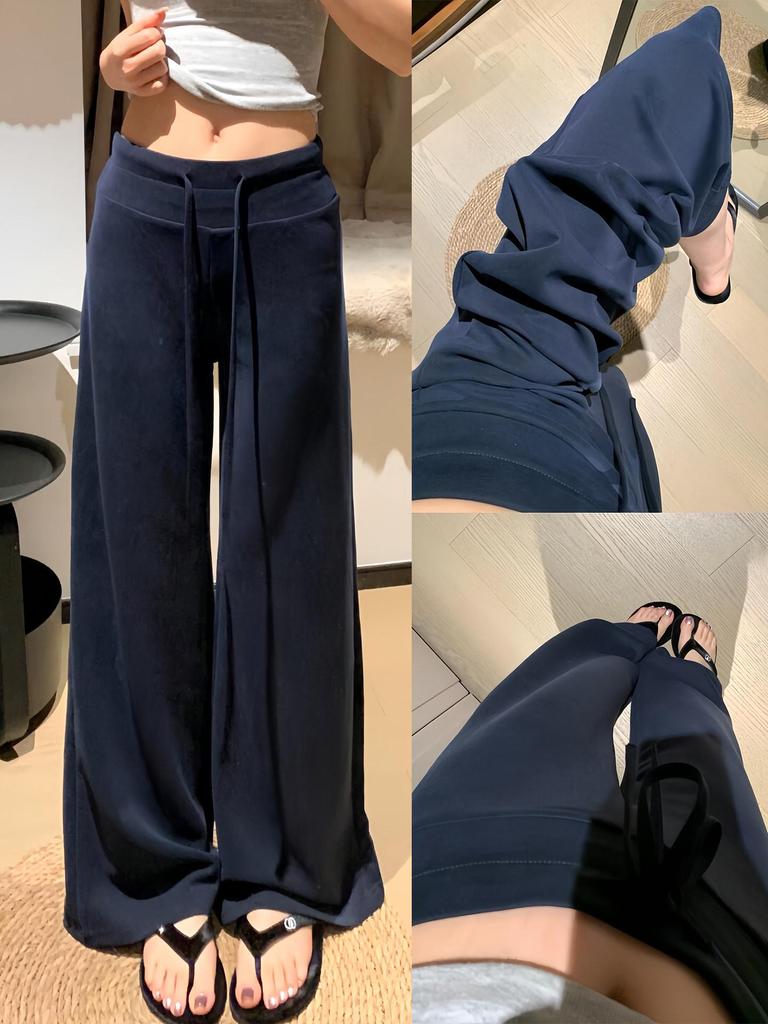 Lulu Unisex High Waist Slimming Sweatpants - Autumn 2026: Wide Leg, Plus Velvet