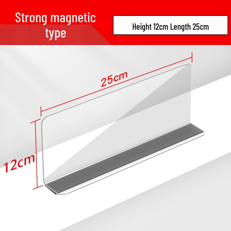 Transparente L-förmige magnetische PVC-Regalteiler für Supermärkte und Kioske