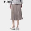 PORTS Women's Elegant Pleated Midi Skirt