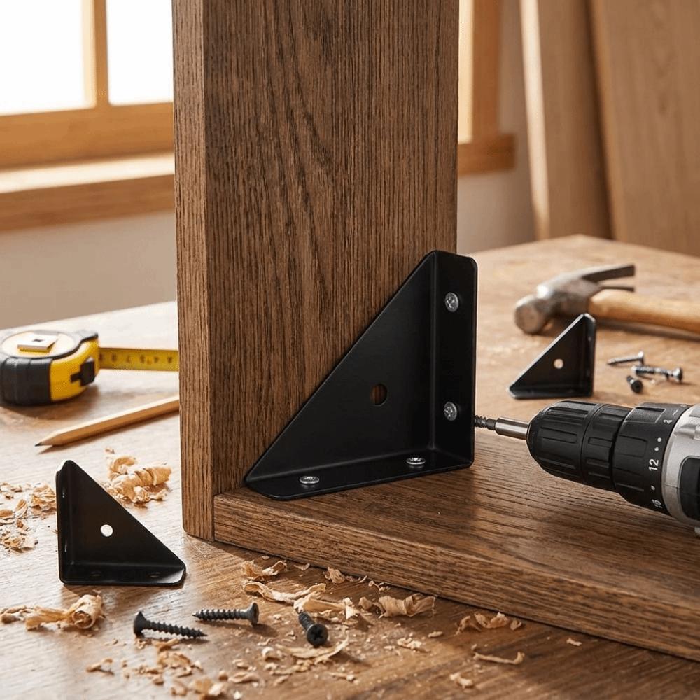 12Pcs 90 Degree Triangle Corner Brackets L-Brackets Corner Stand for Furniture Reinforcement