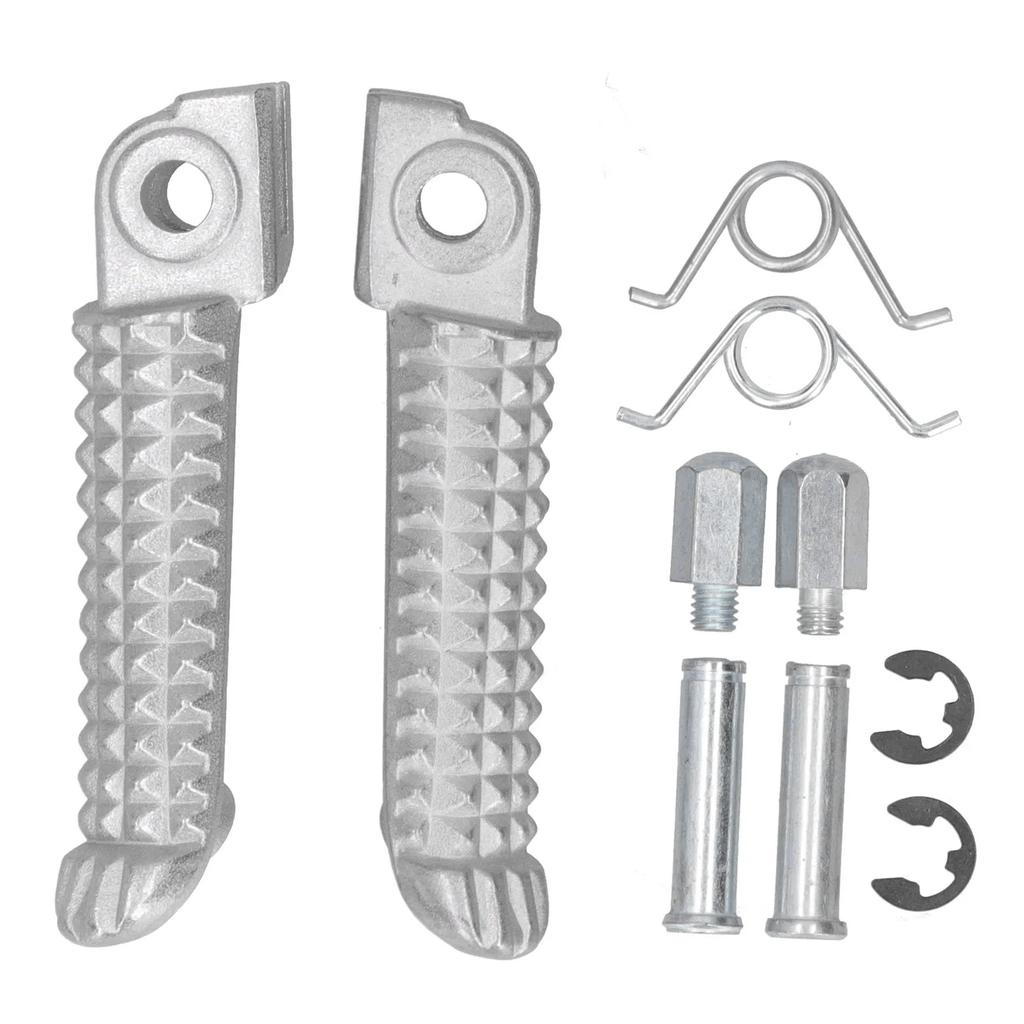 1Pair Aluminum Footrest - Corrosion Resistant For YZF R1 2002‑2012 YZF R6 2003‑2011, Motorcycle Front Foot Pedal w/Anti-Slip