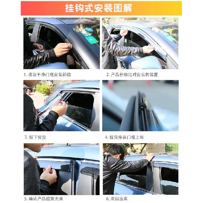 1 set Compatible with Volkswagen T-Roc 2018-2024 Rain Visors Molded Thickened Window Rain Deflectors Rain Guards Modification Ac