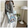 New Labubu shoulder eco-friendly bag canvas bag casual shoulder bag shopping bag internet famous bag cartoon